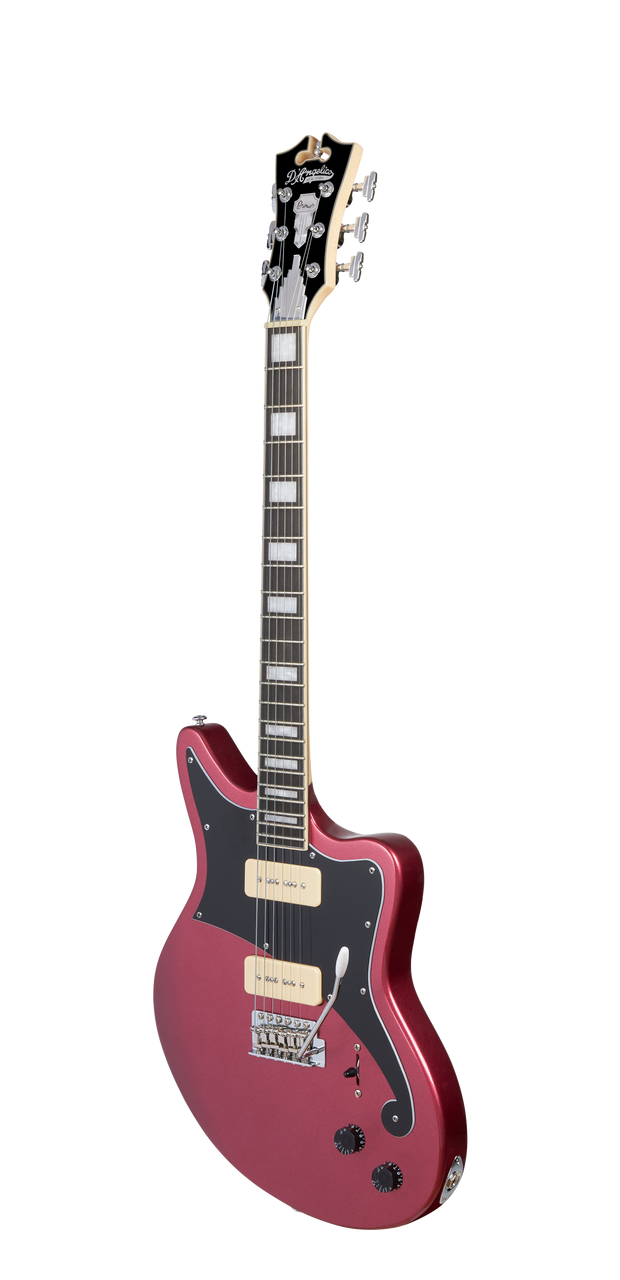 Dâ€™Angelico Premier Bedford â€“ Oxblood Bundle (DAPBEDOXBCTR) featuring an offset solid body electric guitar in Oxblood finish, versatile pickup configuration, and an included gig bag plus Supro Delta King 10 amp.