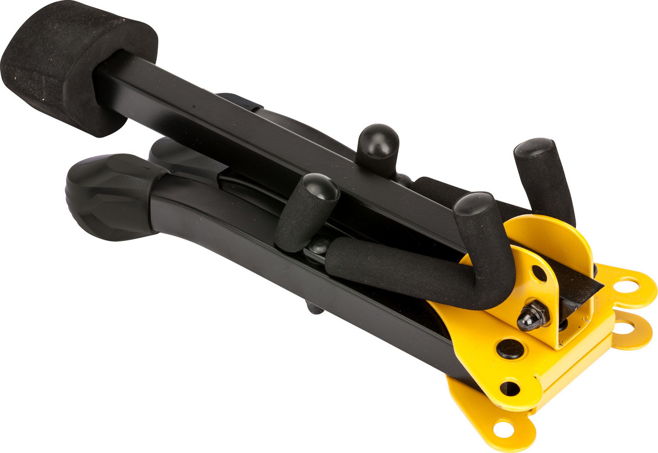 Hercules GS402BB Mini Electric Guitar Stand featuring a compact foldable design, padded supports, and stable frame ideal for electric guitars and travel use.