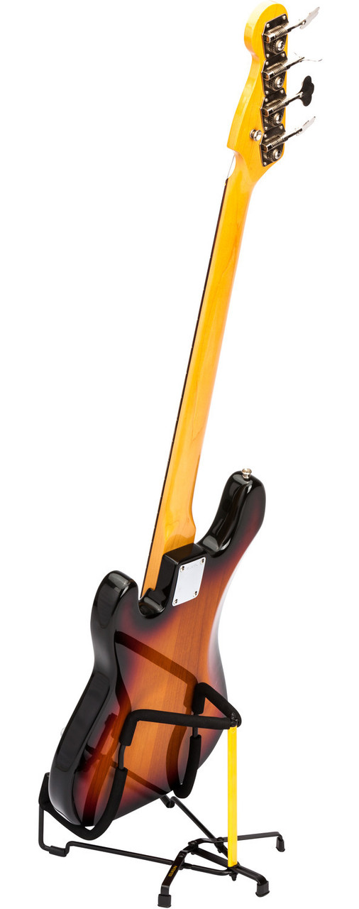 Hercules GS302B TravLite Electric Guitar Stand featuring a foldable lightweight design, padded arms, and secure support ideal for electric guitars and travel convenience.