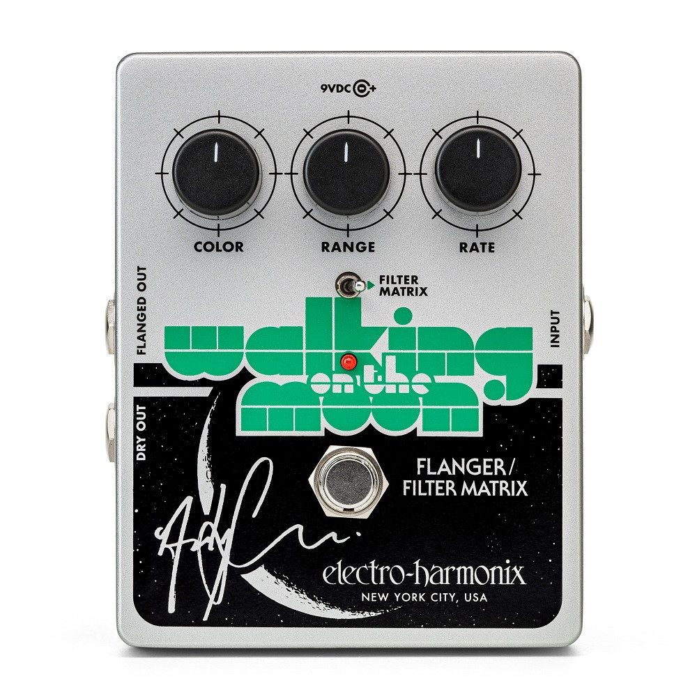 Electro-Harmonix Andy Summers Walking on the Moon Analog Flanger (ANDYS) featuring signature Police-inspired flanging, analog circuitry, Filter Matrix mode, and rugged EHX enclosure design.
