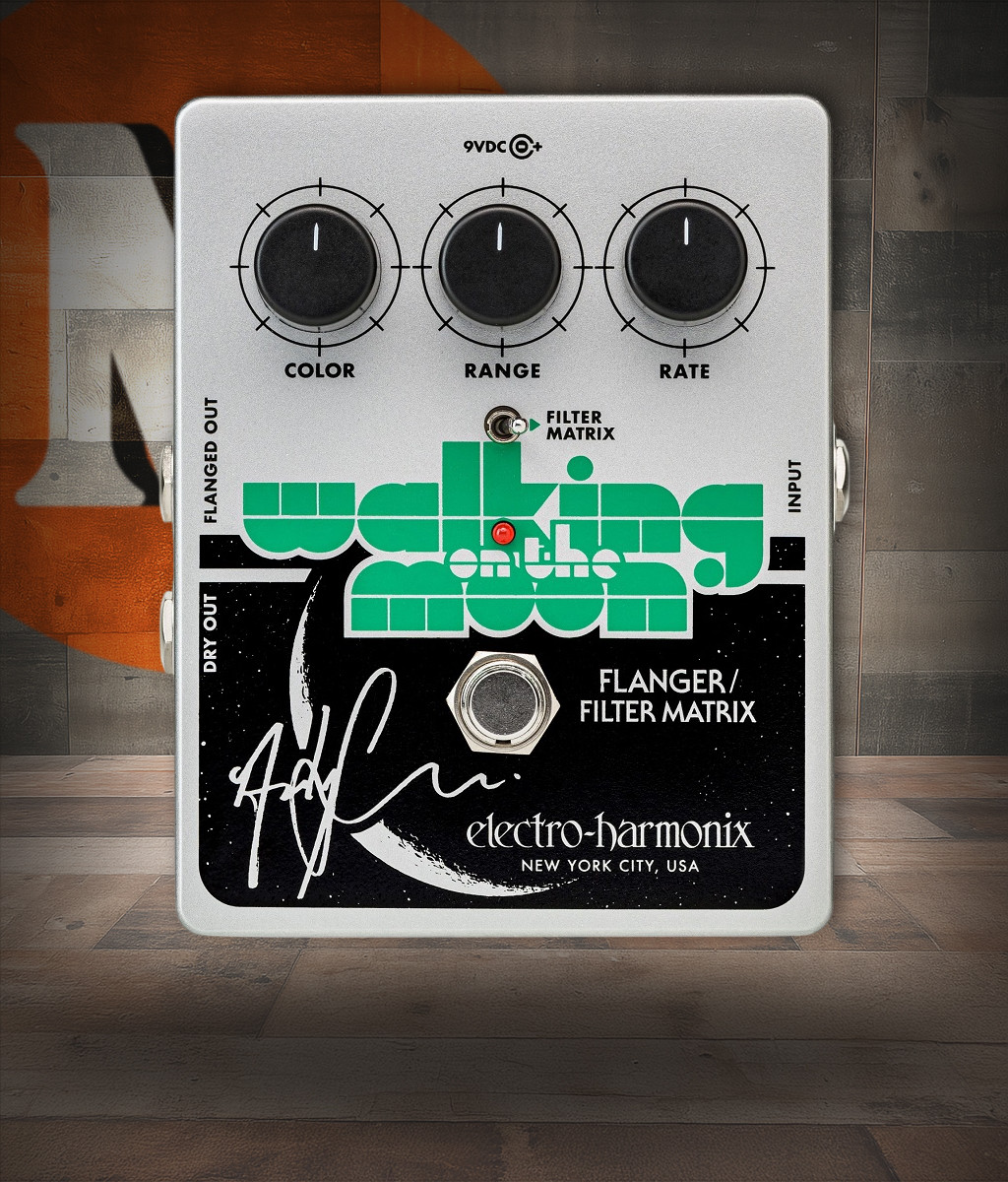 Electro-Harmonix Andy Summers Walking on the Moon Analog Flanger (ANDYS) featuring signature Police-inspired flanging, analog circuitry, Filter Matrix mode, and rugged EHX enclosure design.