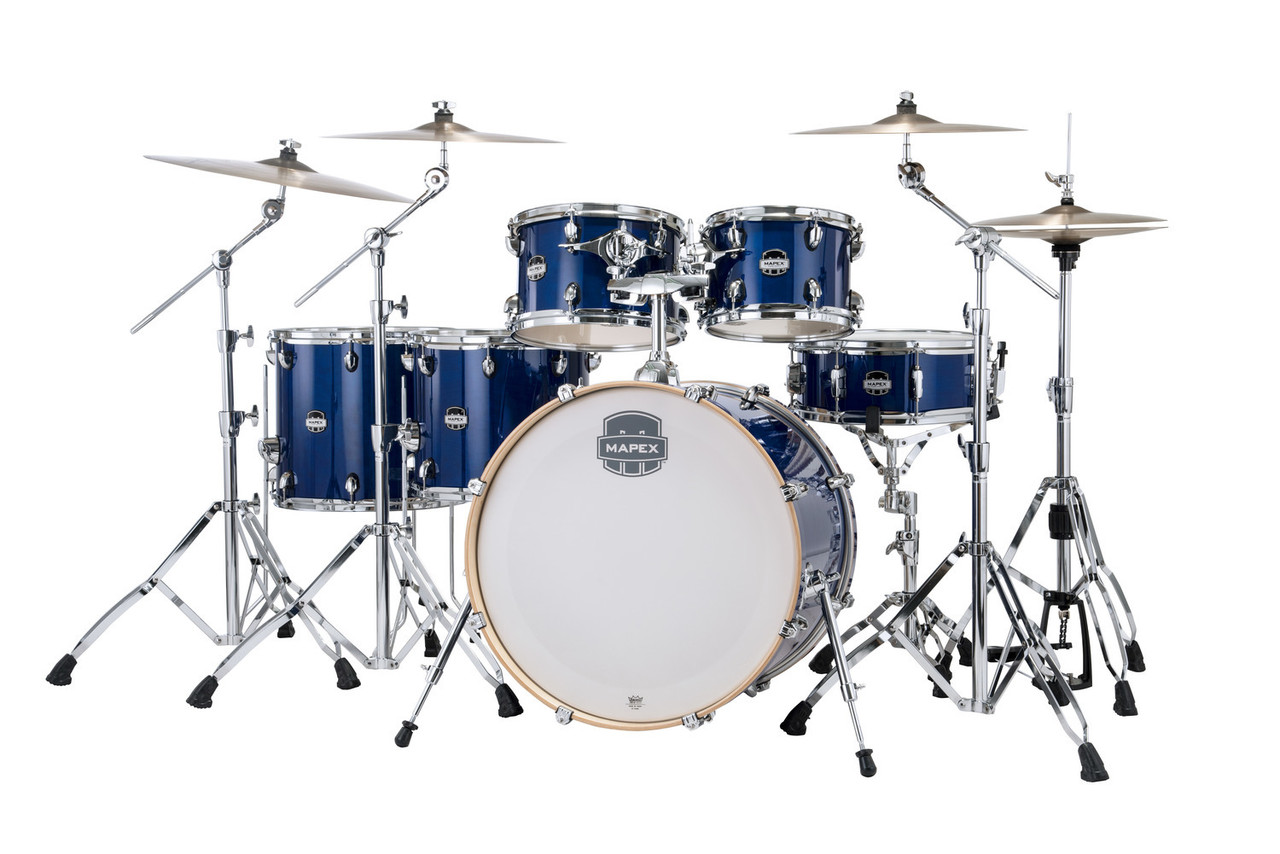 The Mapex Mars Maple MM628SFUOD Studioease Shell Pack features 100% maple shells that provide warm resonance, balanced mids, and articulate highs. The Studioease fast tom configuration enhances clarity and responsiveness, while the Midnight Blue finish adds a bold, modern stage presence. Equipped with SONIClear bearing edges for improved tuning stability, this kit is ideal for recording, live performances, and versatile drumming styles.