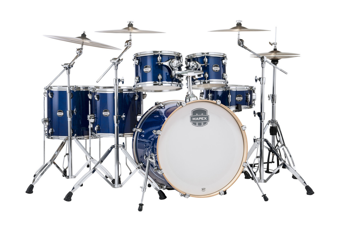 The Mapex Mars Maple MM628SFUOD Studioease Shell Pack features 100% maple shells that provide warm resonance, balanced mids, and articulate highs. The Studioease fast tom configuration enhances clarity and responsiveness, while the Midnight Blue finish adds a bold, modern stage presence. Equipped with SONIClear bearing edges for improved tuning stability, this kit is ideal for recording, live performances, and versatile drumming styles.