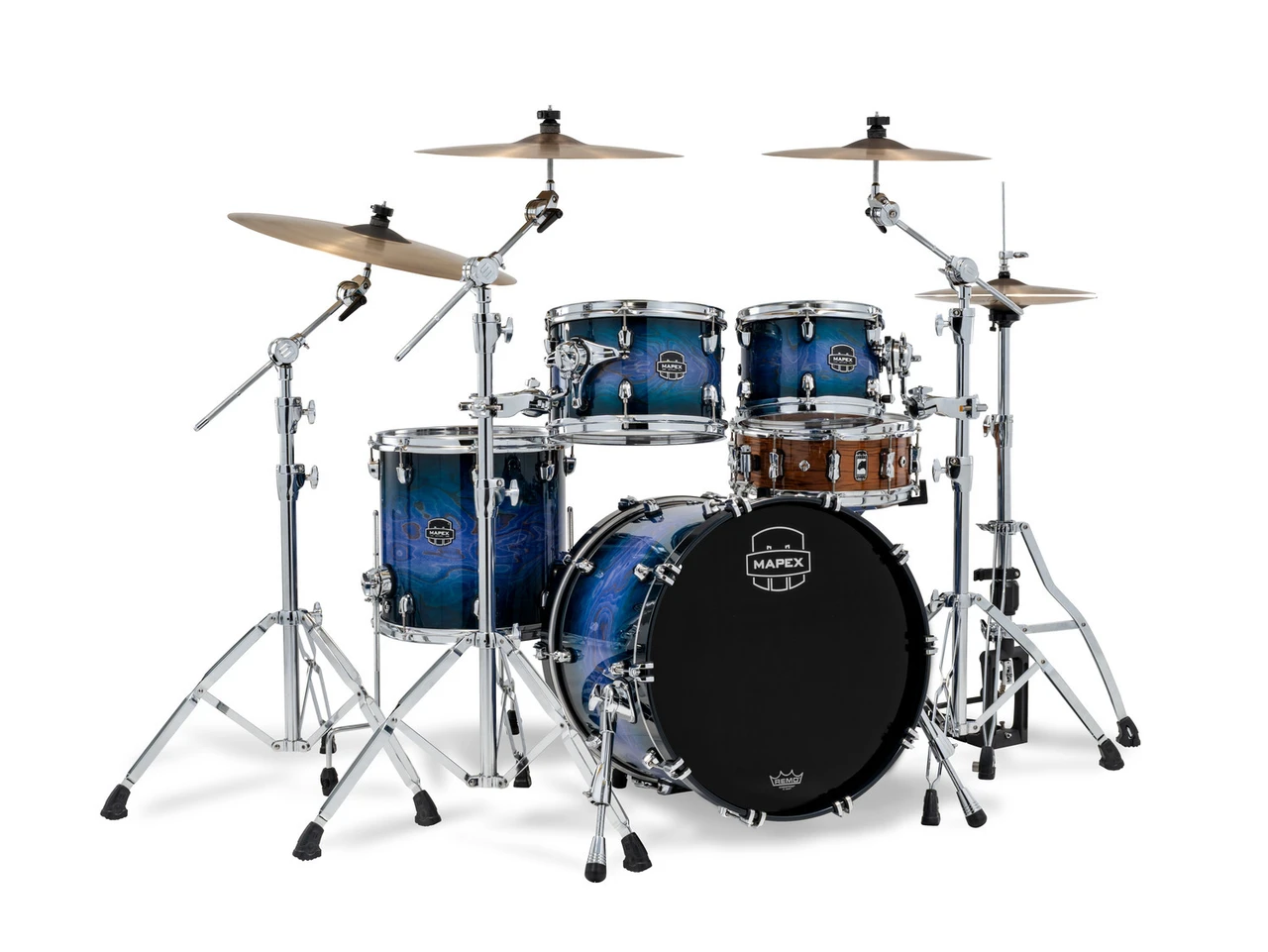 Mapex Saturn VI Fusion Shell Pack 4-Piece - Cobalt Burst (SR504XZXQ) | Musician Madness