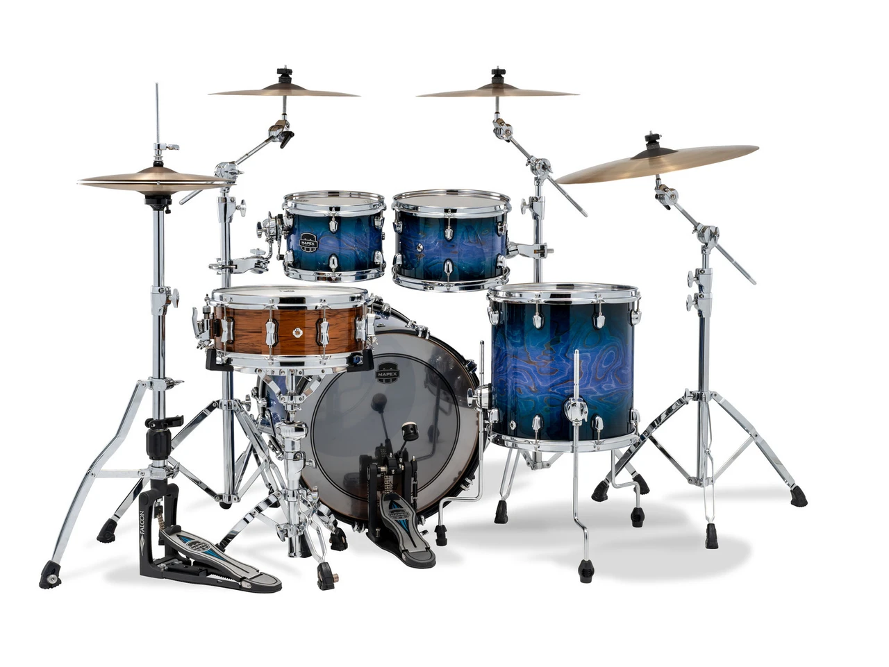 Mapex Saturn VI Fusion Shell Pack 4-Piece - Cobalt Burst (SR504XZXQ) | Musician Madness