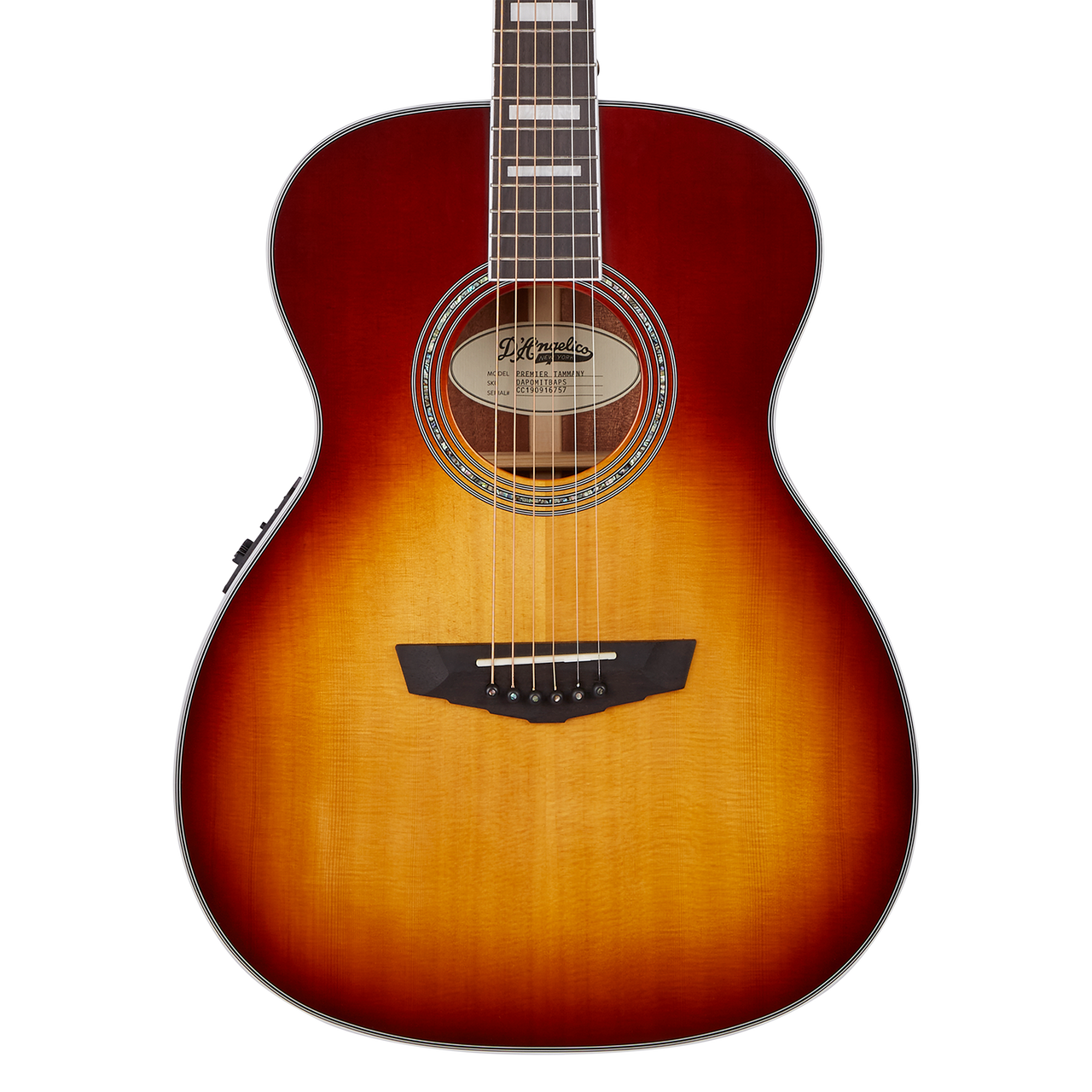 The Tammany Orchestra E Acoustic Guitar (DAPOMITBAPS) features an Orchestra-size body designed for balanced tone and comfortable playability. Its Iced Tea Burst finish adds eye-catching vintage style, while the smooth neck and warm acoustic response make it ideal for students, hobbyists, and players looking for an easy-to-play, great-sounding instrument.