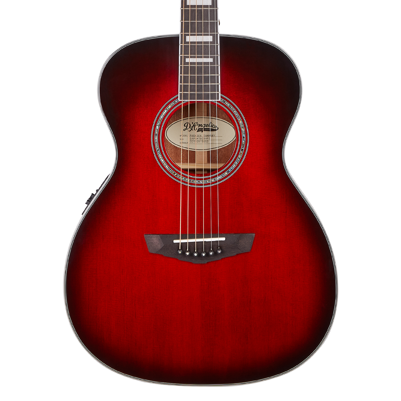 D'Angelico Tammany Orchestra E Acoustic Guitar - Trans Black Cherry Burst (DAPOMTBCBAPS) | Musician Madness