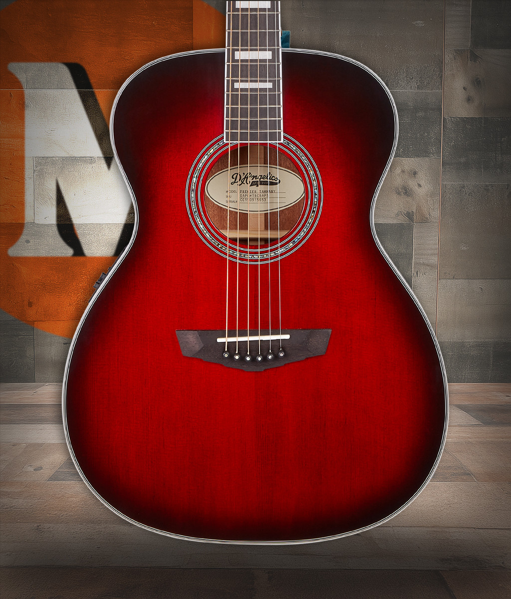 D'Angelico Tammany Orchestra E Acoustic Guitar - Trans Black Cherry Burst (DAPOMTBCBAPS) | Musician Madness