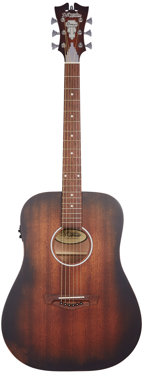 The DÃ¢â‚¬â„¢Angelico Lexington LS Dreadnought E (DAPLSD300AGDCP) features an Aged Mahogany finish that highlights vintage styling and warm acoustic tone. Its dreadnought body offers bold projection with strong low-end response, while the slim neck ensures smooth playability. Built-in electronics provide clear, natural amplified soundÃ¢â‚¬â€ideal for performing musicians and singer-songwriters.