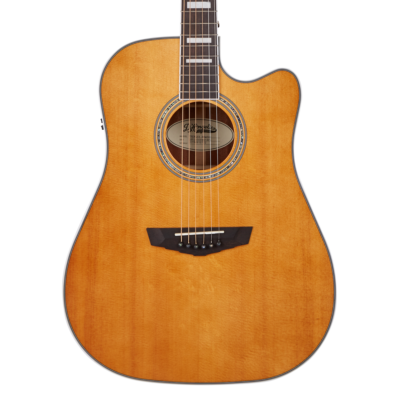 The DÃ¢â‚¬â„¢Angelico Bowery Dreadnought CE (DAPD500VNATAPS) offers powerful projection and warm dreadnought resonance with the convenience of a cutaway for upper-fret access. Its Vintage Natural finish showcases classic acoustic styling, while quality electronics deliver clear amplified tone. Perfect for performers, worship players, and singer-songwriters needing balance, clarity, and stage-ready functionality.
