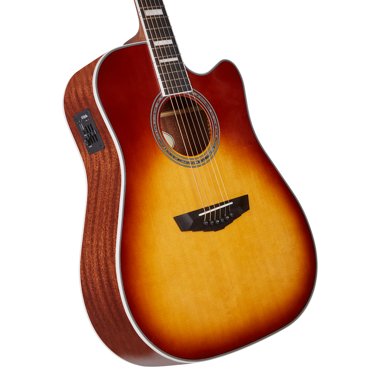 The DÃ¢â‚¬â„¢Angelico Bowery Dreadnought CE (DAPD500ITBAPS) features a full-size dreadnought body with a cutaway for enhanced upper-fret access. Its Iced Tea Burst finish adds vintage character and stage-ready visual appeal. With strong projection, warm acoustic tone, and quality electronics, i-s ideal for live performers, singer-songwriters, and players seeking a bold, reliable acoustic-electric guitar.