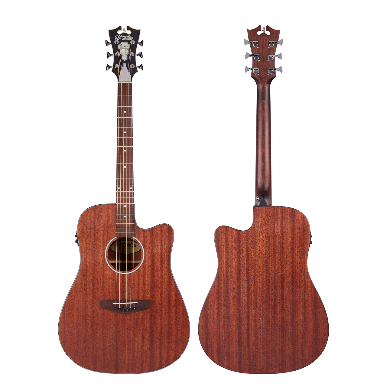 D'Angelico Bowery LS Dreadnought CE - Mahogany Satin (DAPLSD500MAHCP)