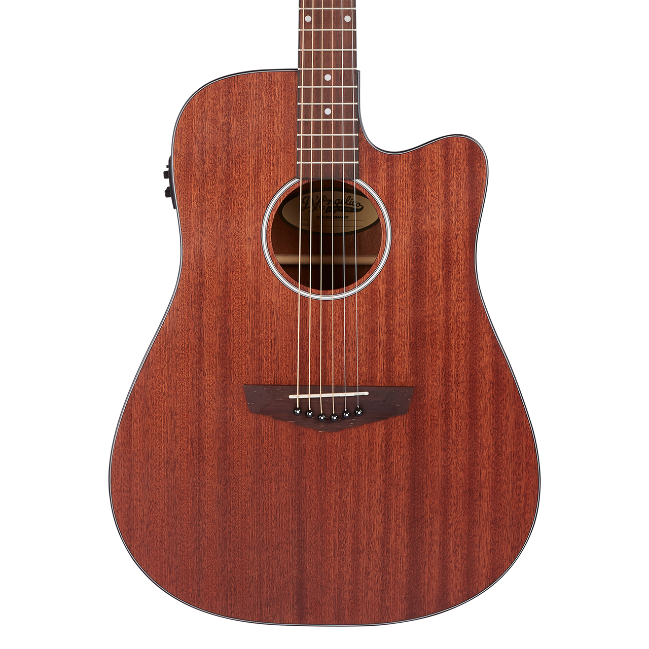 The Dâ€™Angelico Bowery LS Dreadnought CE (DAPLSD500MAHCP) features a satin-finished mahogany body that delivers warm, rich tone with excellent projection. Its LS dreadnought design ensures comfortable handling, while the cutaway offers easy upper-fret access. High-quality onboard electronics provide clear, natural amplified soundâ€”perfect for stage use, songwriting sessions, and everyday playing.
