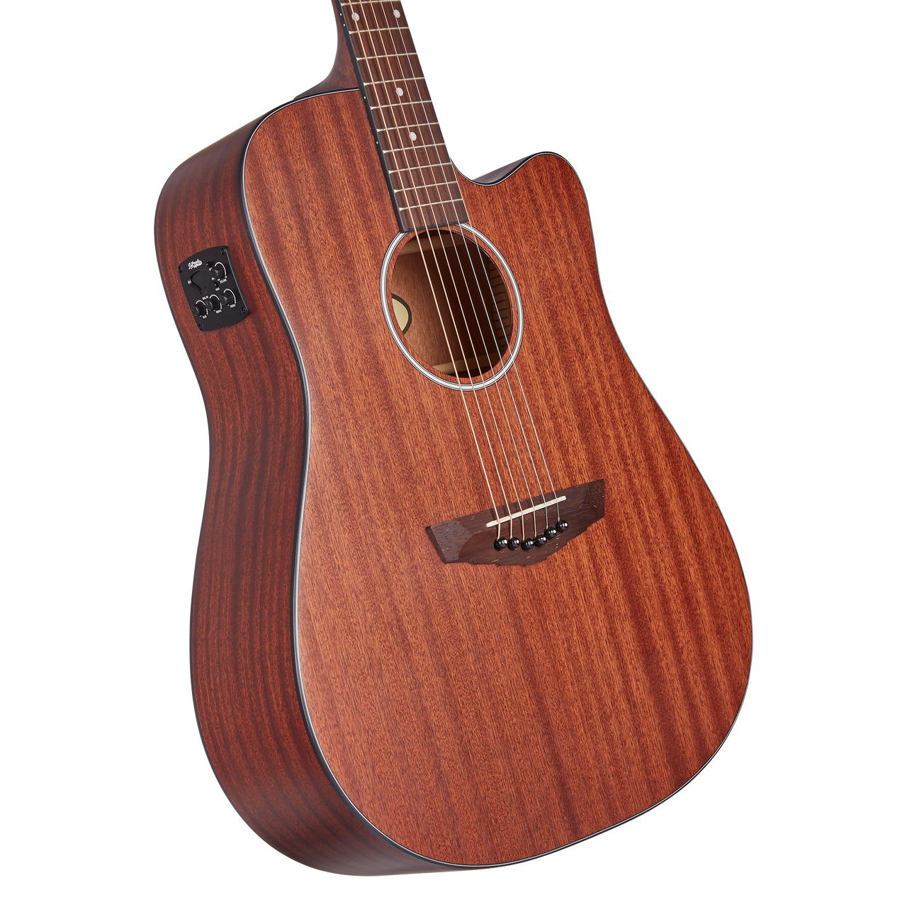 D'Angelico Bowery LS Dreadnought CE - Mahogany Satin (DAPLSD500MAHCP) | Musician Madness