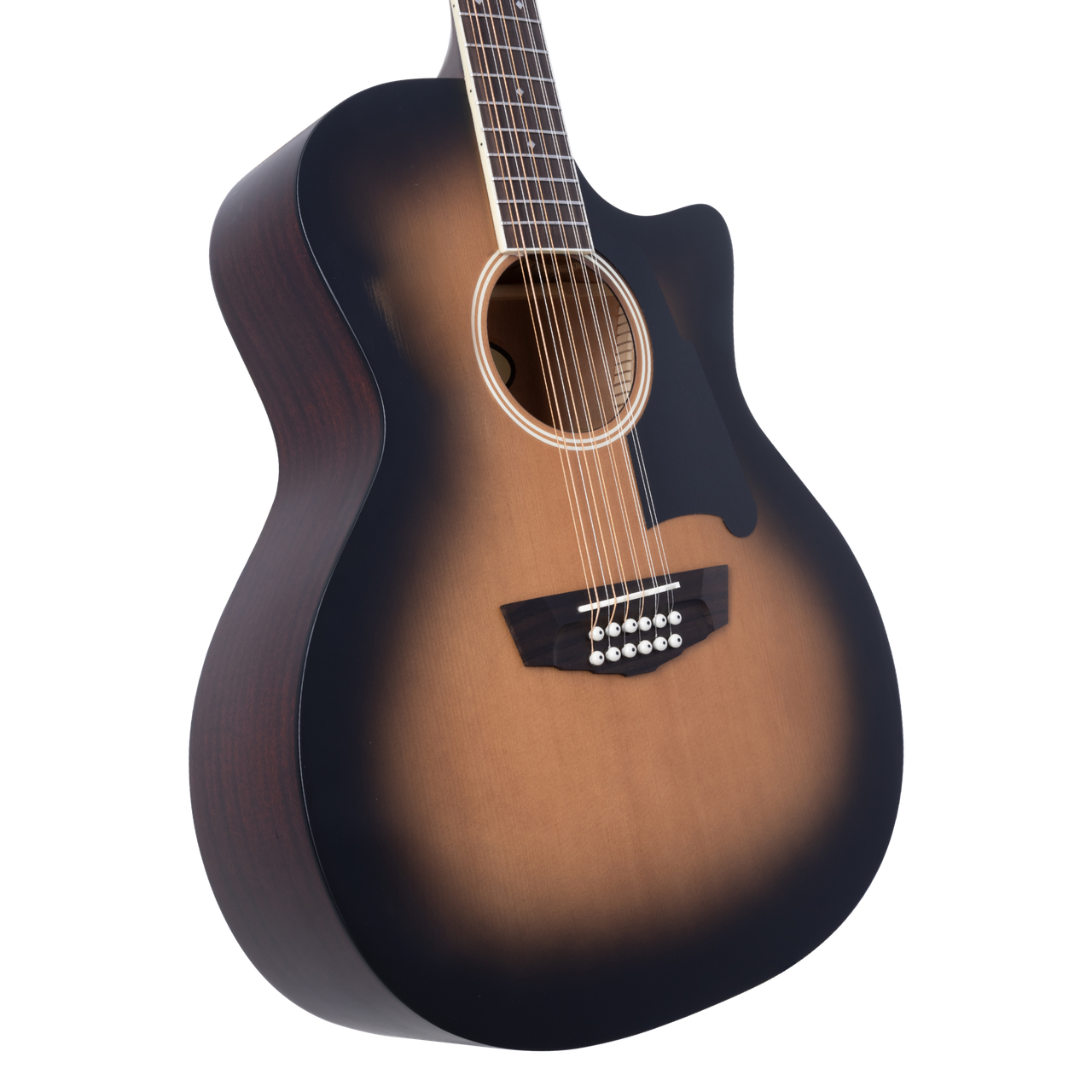 The Dâ€™Angelico Fulton Grand Auditorium 12-String CE (DAPG212AGBAP) features a visually striking Aged Burst finish paired with the full, shimmering voice of a 12-string. Its Grand Auditorium body shape provides comfortable feel and balanced tone, while the cutaway allows smooth upper-fret access. With onboard electronics that deliver natural, articulate amplified sound, this guitar is ideal for performers, singer-songwriters, and players seeking rich, harmonically complex acoustic textures.
