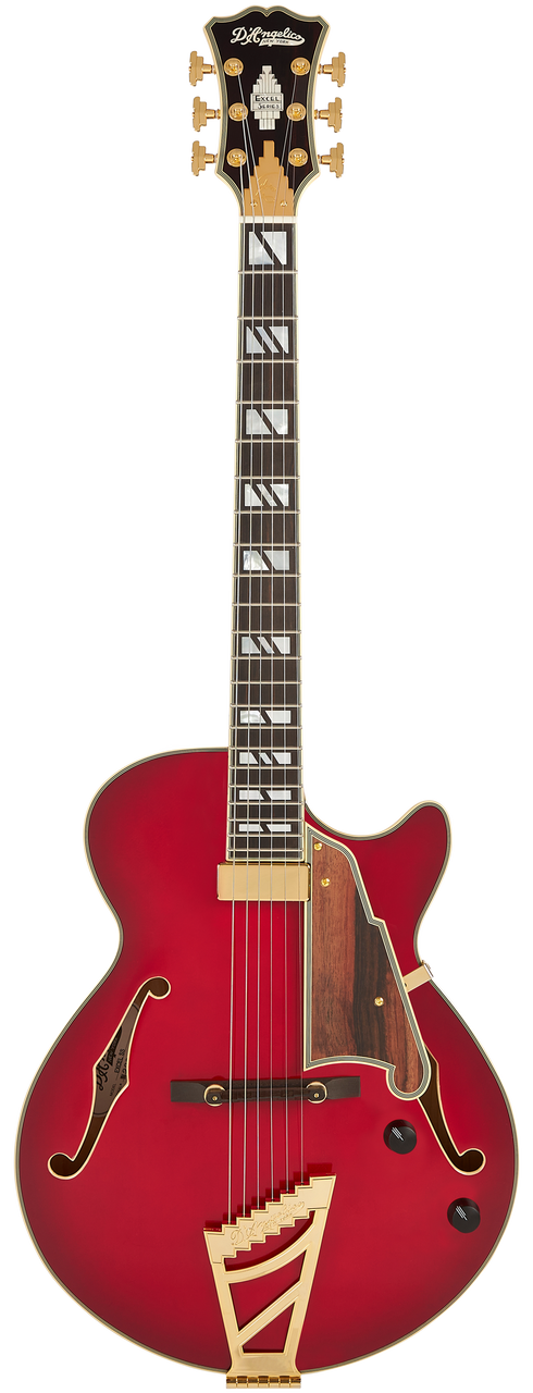 The Dâ€™Angelico Excel SS Thinline Hollow Body (DAESSSGT) delivers classic hollow-body warmth with enhanced comfort thanks to its slim single-cutaway design. Finished in rich Dark Cherry Burst, it features high-quality pickups, elegant binding, gold hardware, and the signature Dâ€™Angelico headstock. Ideal for jazz, blues, soul, and players seeking smooth articulation with vintage-inspired style.