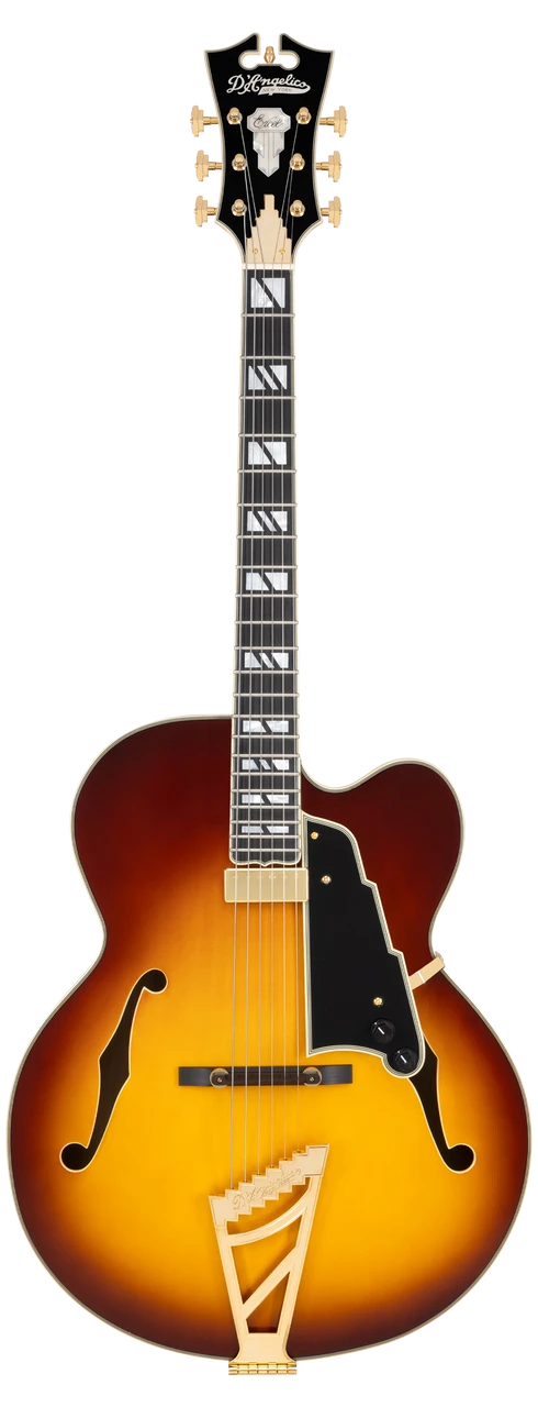 The DÃ¢â‚¬â„¢Angelico Excel EXL-1 Archtop (DAEEXL1DITBGT) features a full hollow-body design with rich, resonant jazz tone and exceptional clarity. Its Dark Iced Tea Burst finish adds vintage-inspired depth, while the floating pickup delivers warm, articulate response ideal for jazz, blues, and soul. Classic DÃ¢â‚¬â„¢Angelico appointments include a stairstep tailpiece, multi-ply binding, and the iconic headstock.