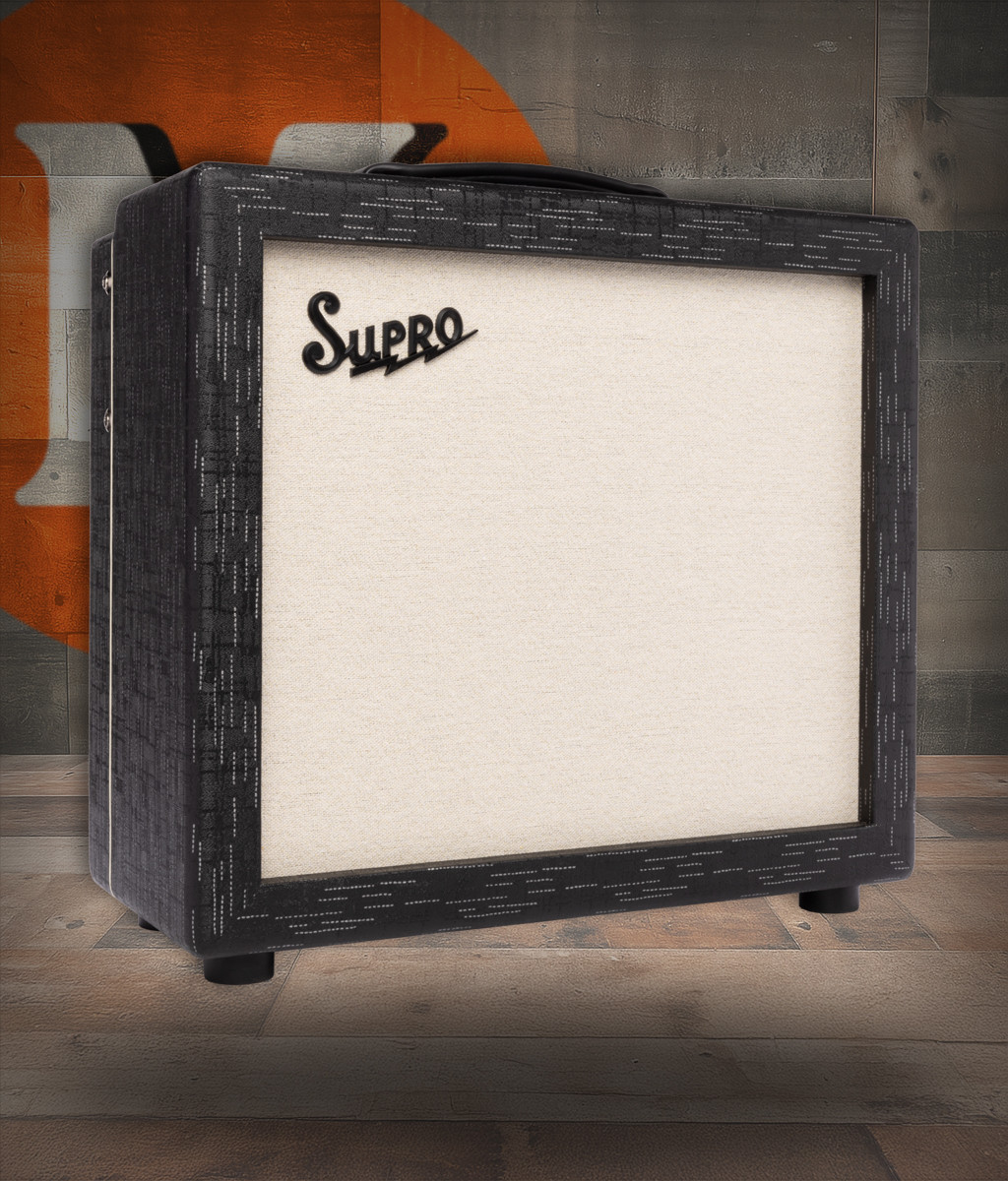 The Supro 1614RT Amulet 112 delivers versatile tube tone with selectable 1W, 5W, and 15W power settings, offering everything from bedroom-level warmth to stage-ready punch. The 12" speaker provides enhanced low end and broader projection compared to the 110 model. Tube-driven reverb and tremolo add classic Supro character, all wrapped in a modern Black Scandia finish. Ideal for recording musicians, gigging players, and tone purists.