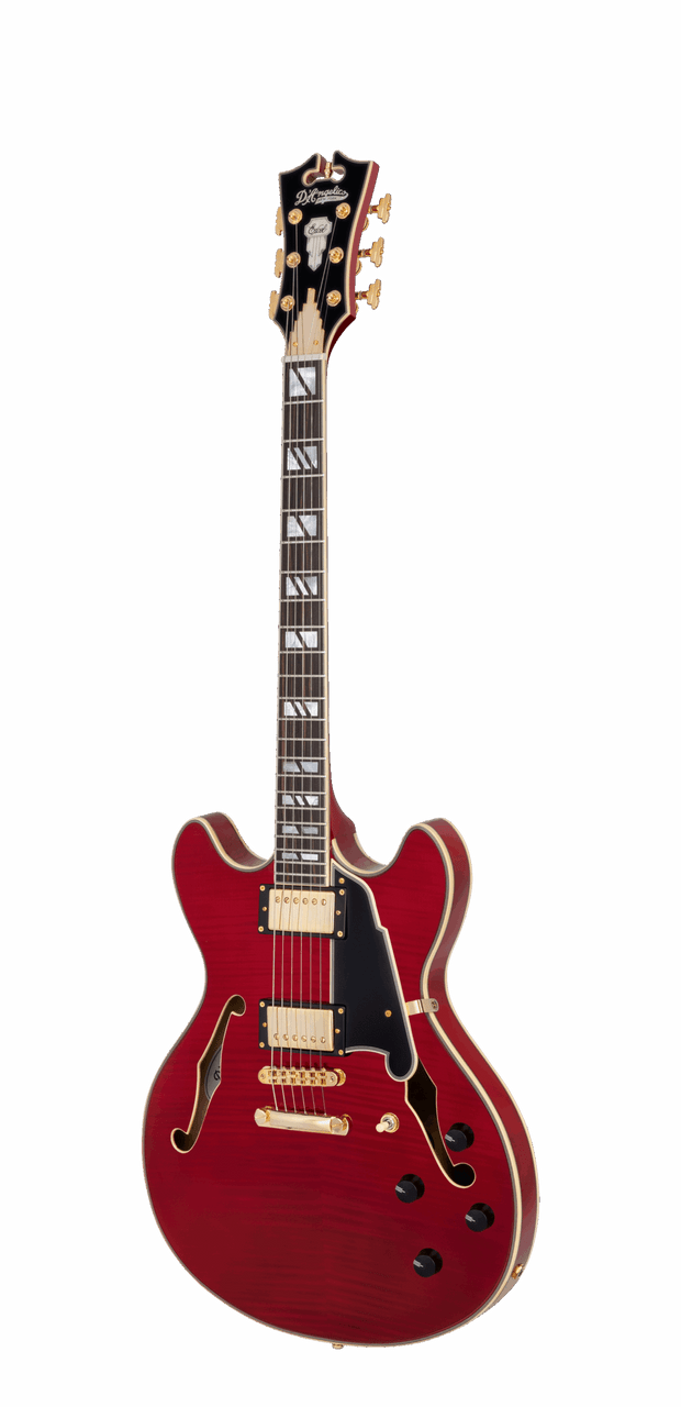 D'Angelico Double Cutaway Electric Guitar w/ Gig Bag - Trans Cherry (DAEDCTCH2GS) | Musician Madness