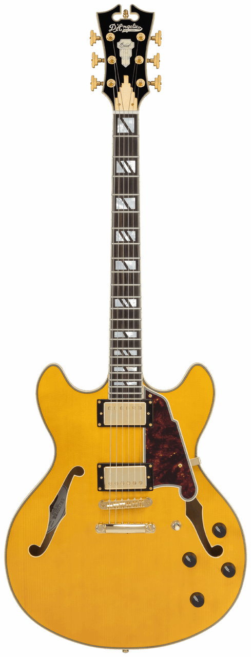 D'Angelico Double Cutaway Electric Guitar w/ Gig Bag - Amber (DAEDCAMBGS) | Musician Madness