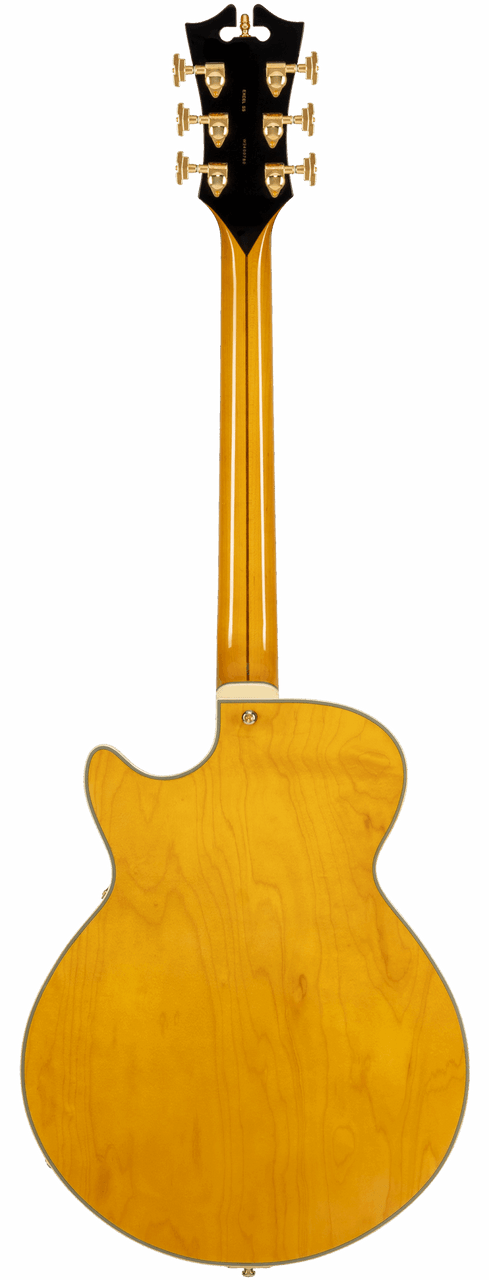 Dâ€™Angelico Single Cutaway electric guitar in Amber featuring a classic single-cut body, signature stairstep tailpiece, humbucking pickups, vintage-style appointments, and warm, resonant tonal character.