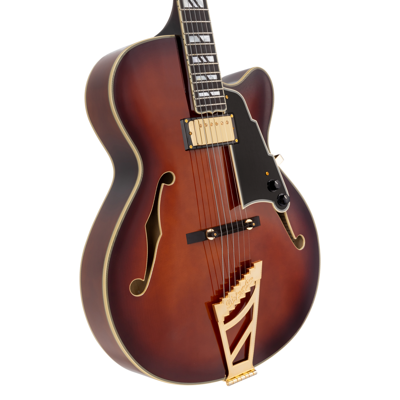 D'Angelico Single Cutaway Hollowbody w/ Case - Amaretto Burst (DAE16ARBGT) | Musician Madness