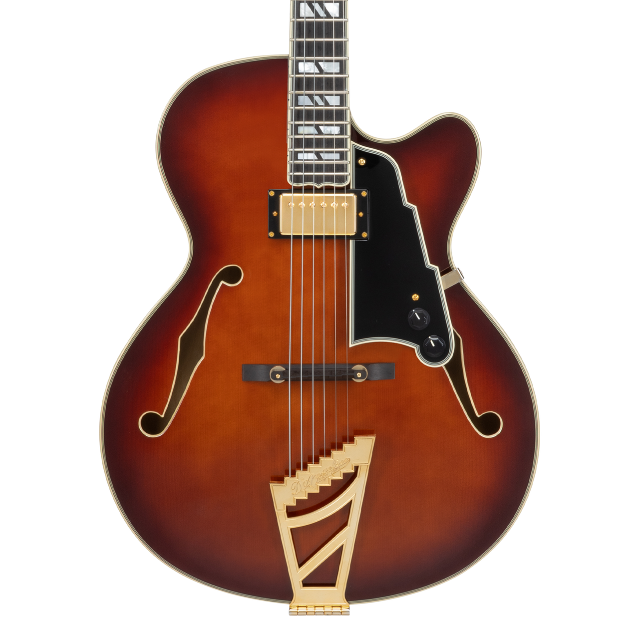 D'Angelico Single Cutaway Hollowbody w/ Case - Amaretto Burst (DAE16ARBGT) | Musician Madness