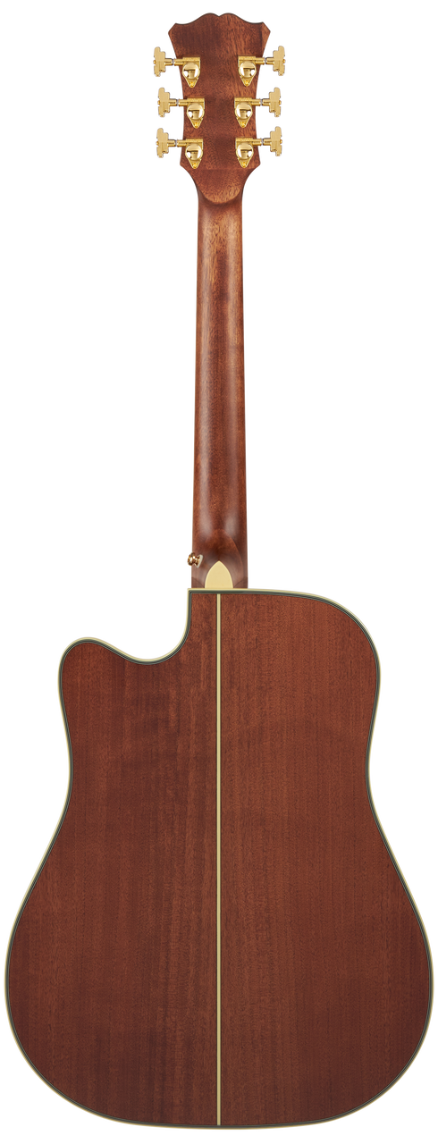 Dâ€™Angelico Bowery Dreadnought CE acoustic-electric guitar in Vintage Natural featuring a full dreadnought body, cutaway design, bold projection, onboard electronics, classic Bowery styling, and an included gig bag.