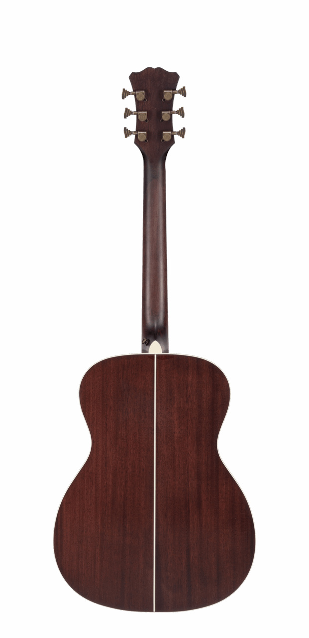 DÃ¢â‚¬â„¢Angelico Excel Tammany acoustic-electric guitar in Sepia Burst featuring an orchestra body, premium Excel detailing, warm sepia finish, onboard electronics, and an included padded gig bag.