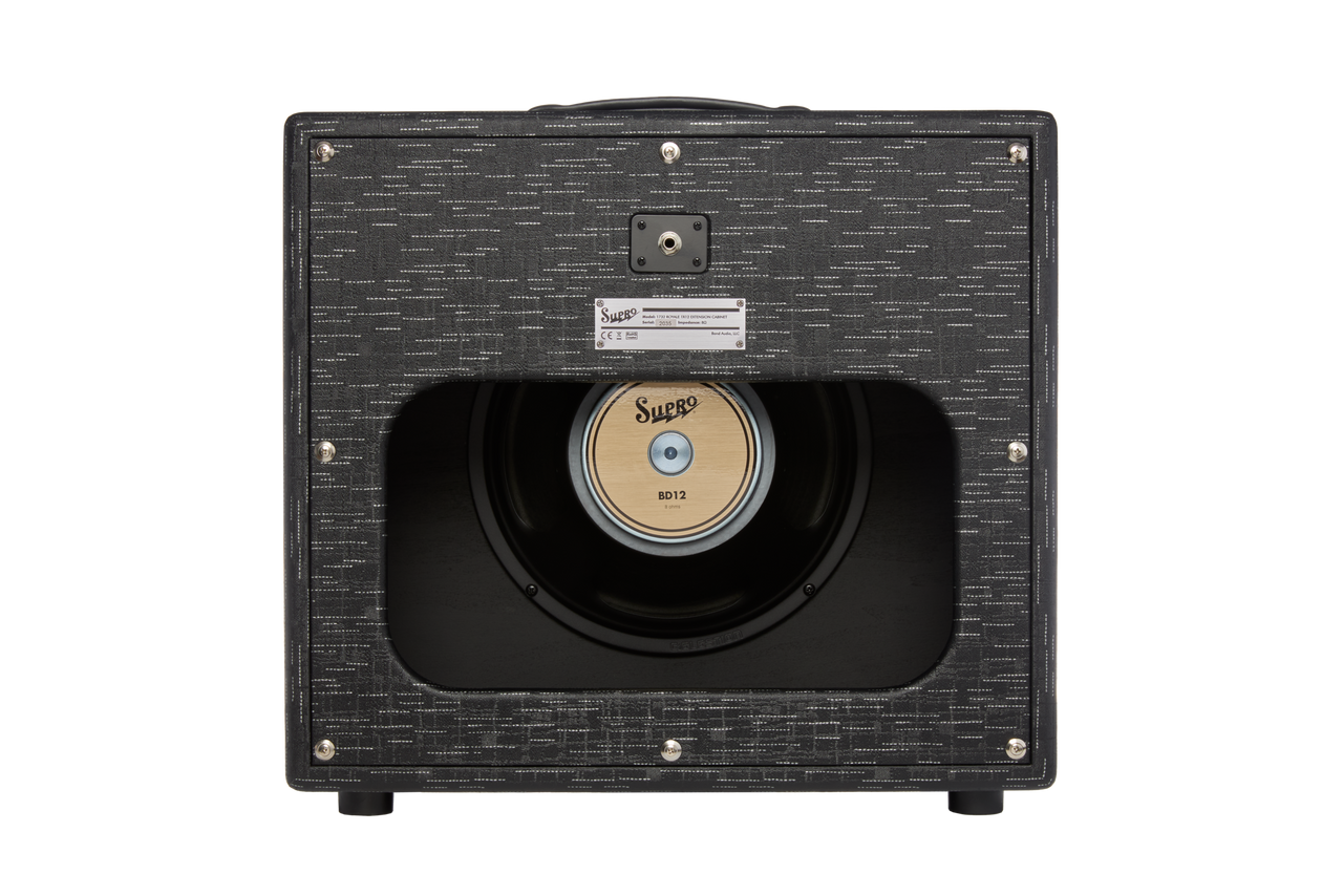 Supro Royale 1x12 guitar combo amplifier in Black Scandia featuring boutique tube-driven tone, wide dynamic response, vintage Supro aesthetics, and versatile clean-to-drive performance.