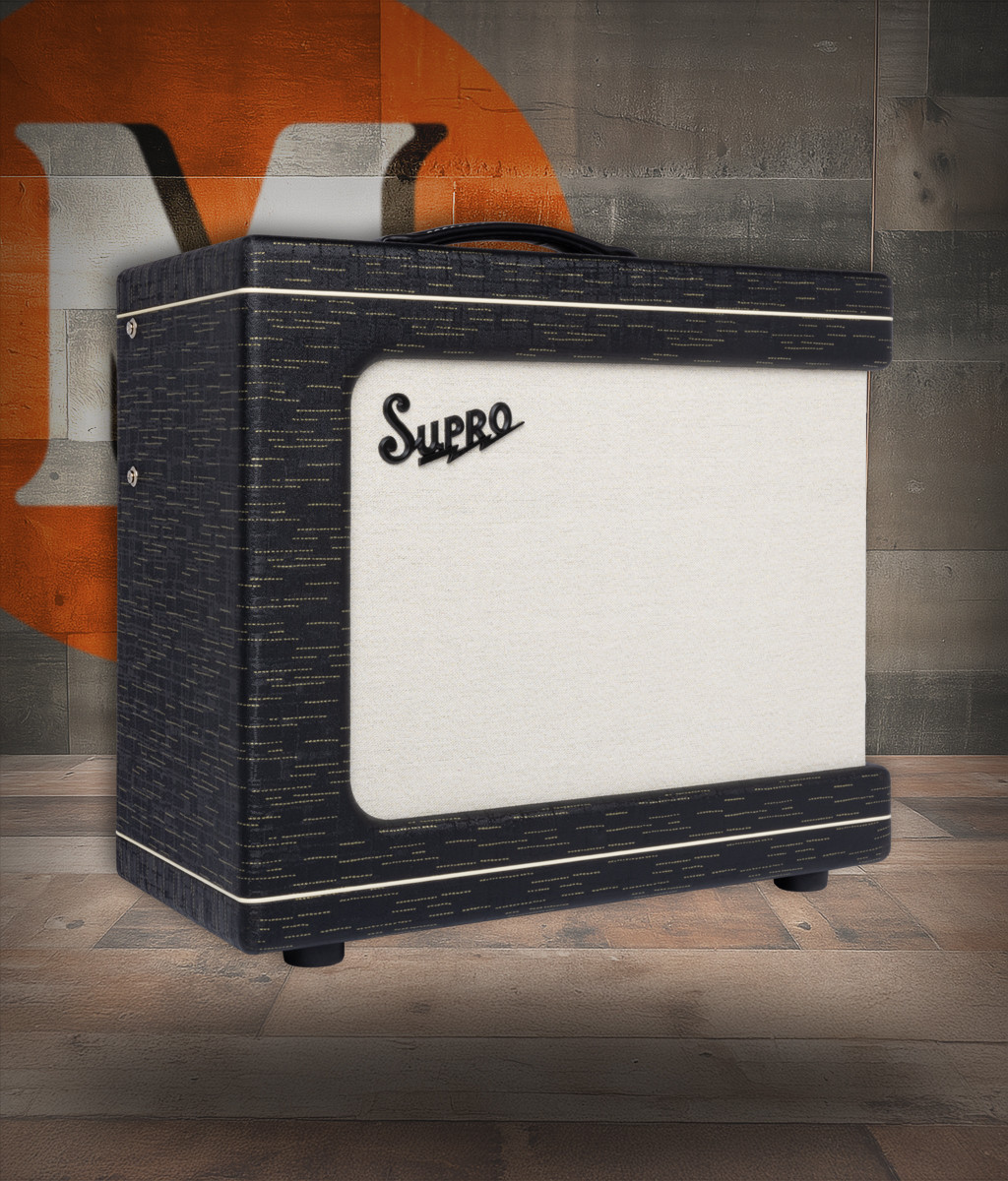 Supro Delegate 1x12 - 25W Combo w/ Reverb - Black Gold Scandia (1620RCBLK) | Musician Madness