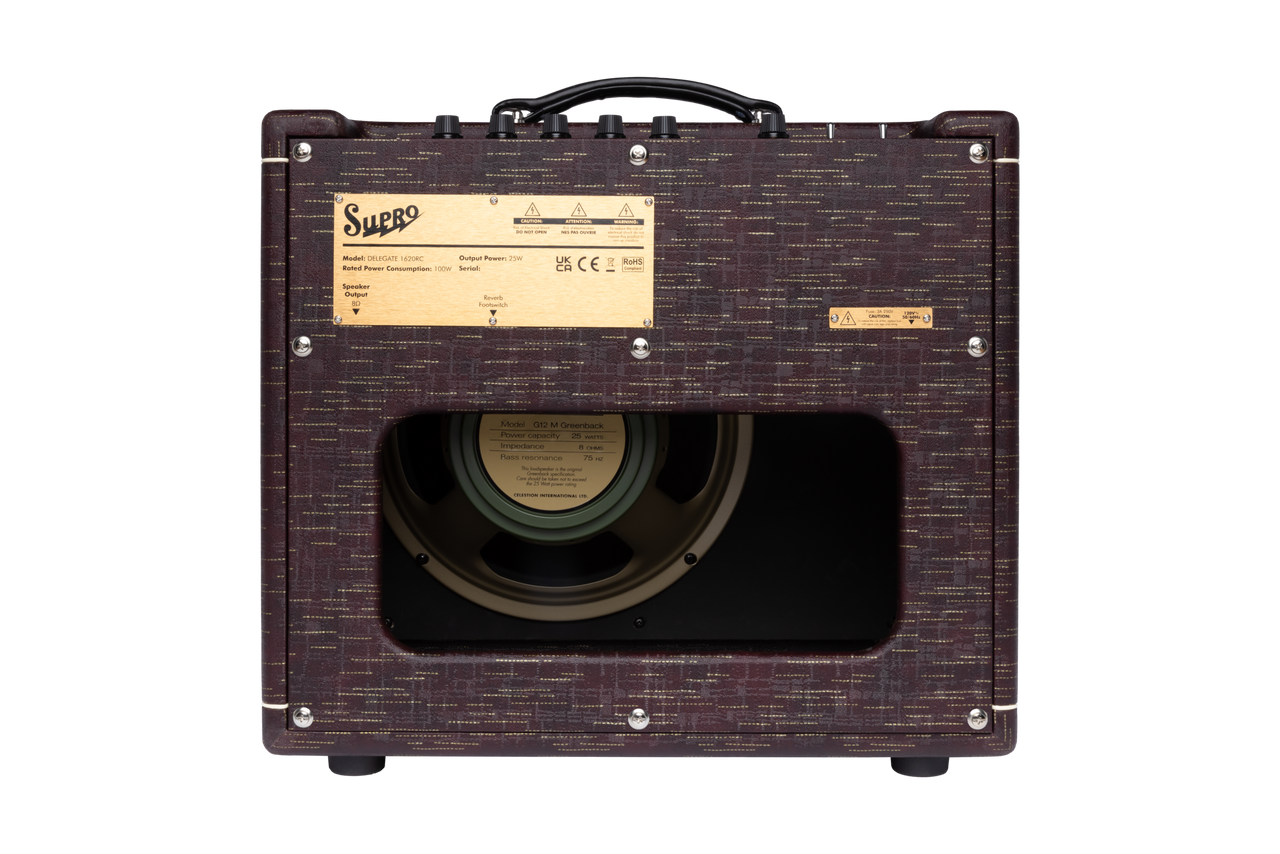 Supro Delegate 1x12 - 25W Combo w/ Reverb - Burgundy Gold Scandia (1620RCBUR) | Musician Madness