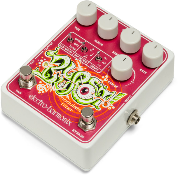Electro-Harmonix Blurst Modulated Filter pedal featuring LFO-based modulation, resonance control, tap tempo capability, expression pedal input, and rich filter sweeps designed for guitar and bass.