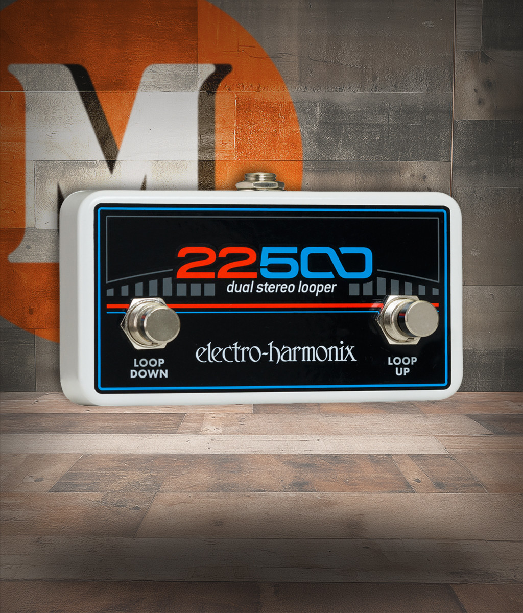 Electro-Harmonix FC22500 Foot Controller designed for the 22500 Dual Stereo Looper, featuring durable footswitches for track selection and seamless loop navigation.