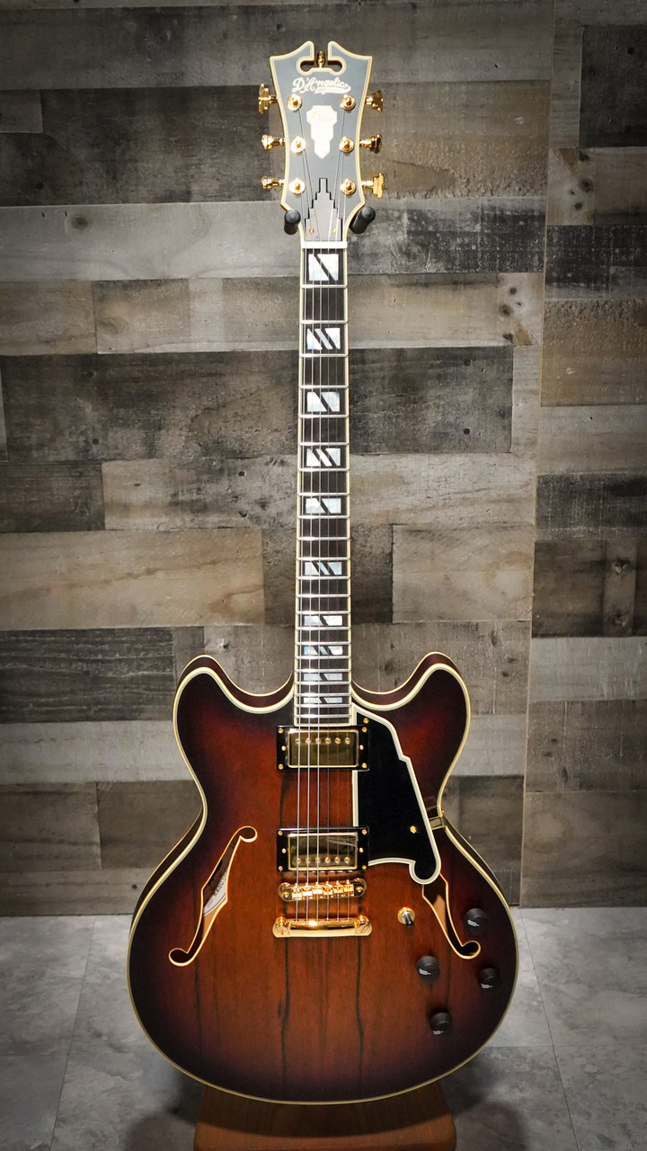 D 'Angelico Deluxe DC Semi-Hollow Electric Guitar - Satin Brown Burst (DADDCSBBGS) | Musician Madness