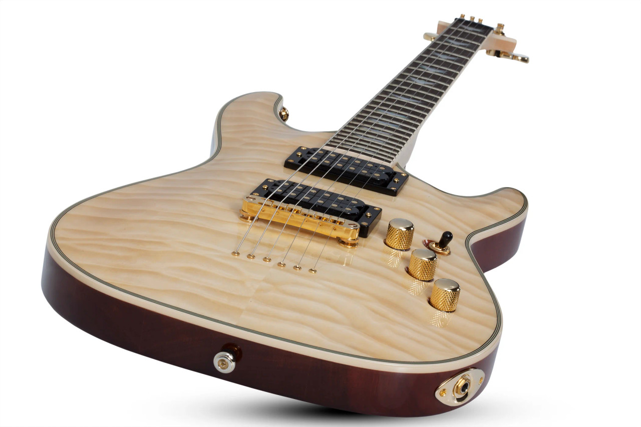 Schecter Omen Extreme-6 Electric Guitar in Gloss Natural - Front View