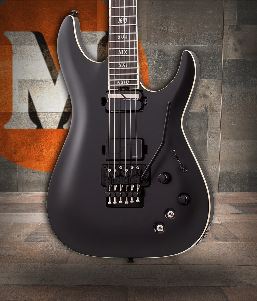 Shop the Schecter C-1 FR S SLS Elite Evil Twin Electric Guitar in Satin Black (1348) at Musician Madness. Floyd Rose performance, Sustainiac power, fast shipping.