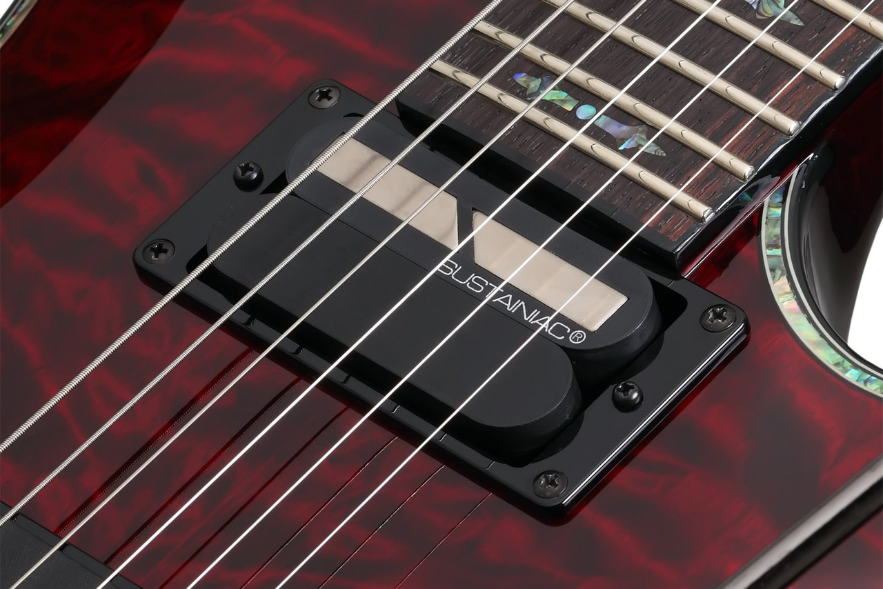 Shop the Schecter Hellraiser C-1 FR S Electric Guitar in Black Cherry (1826) at Musician Madness. Sustainiac power, Floyd Rose stability, fast shipping.