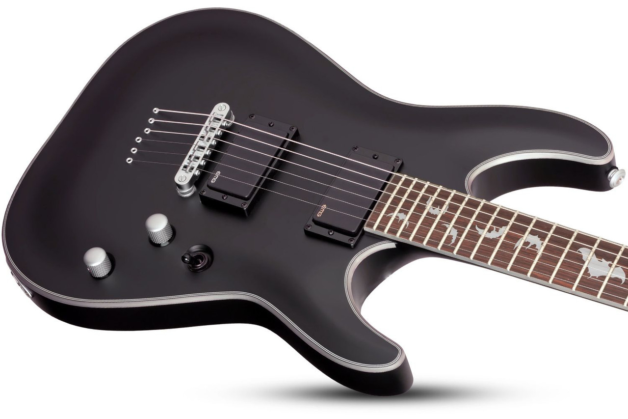 Schecter Damien Platinum-6 Electric Guitar - Satin Black (1181) | Musician Madness
