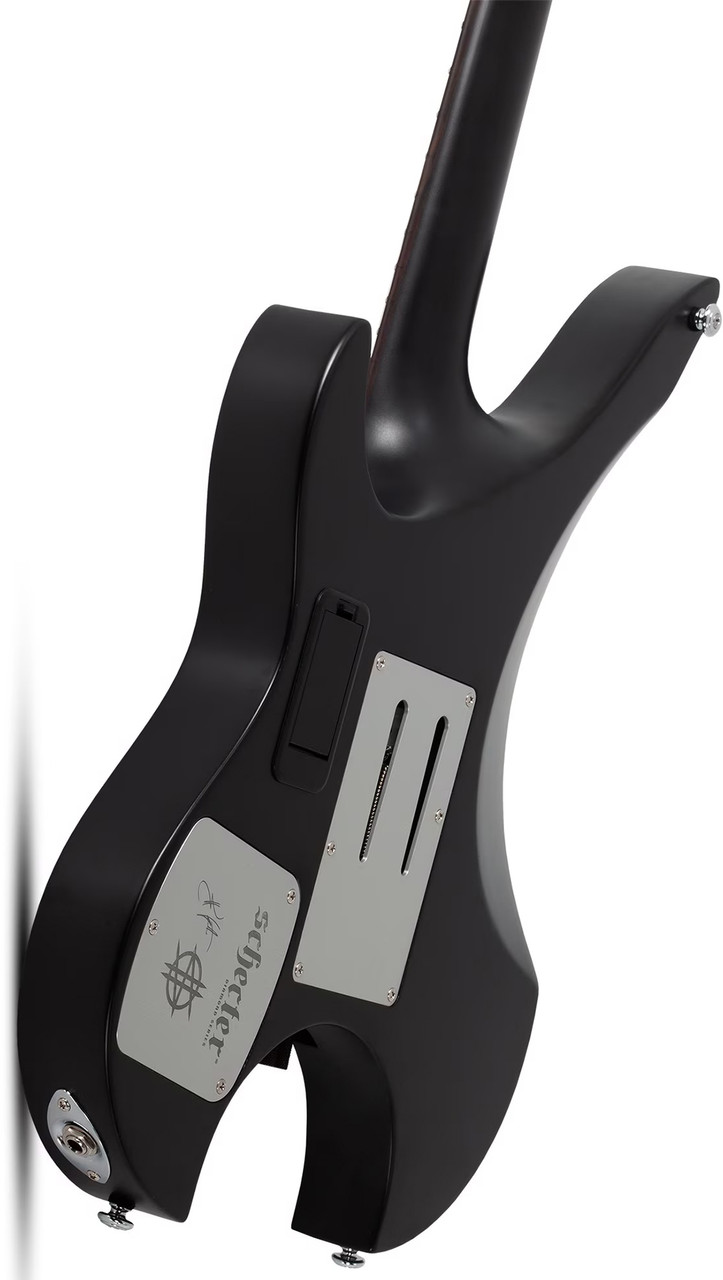 Schecter Synyster Gates Custom-6 TR-S Headless Electric Guitar - Satin Black (2115) | Musician Madness