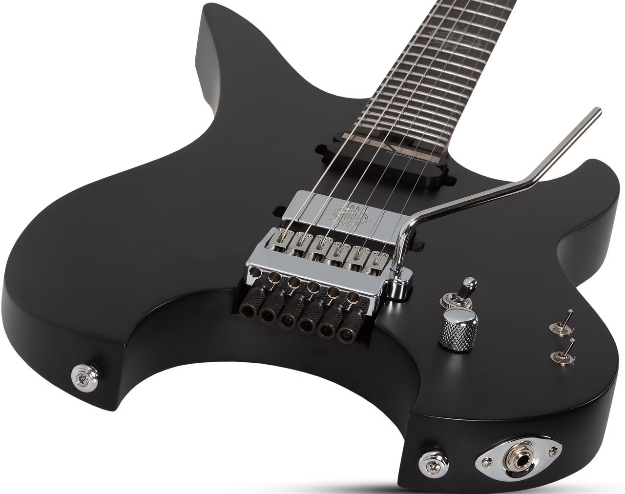 Schecter Synyster Gates Custom-6 TR-S Headless Electric Guitar - Satin Black (2115) | Musician Madness