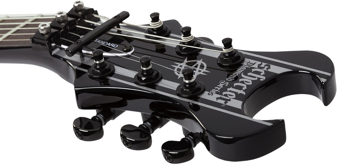 Schecter Synyster Standard Electric Guitar - Gloss Black w/ Silver Pinstripes (1739) | Musician Madness