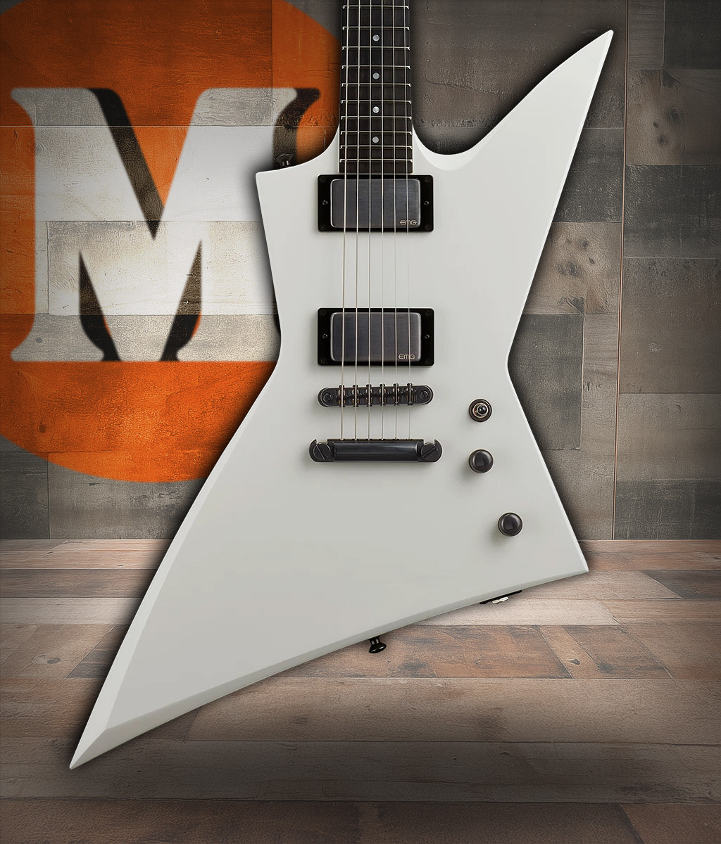 Shop the ESP E-II EX NT Electric Guitar in Snow White (EIIEXNTSW) at Musician Madness. Japan-made quality, neck-thru sustain, and aggressive style.