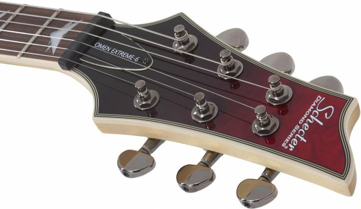Shop the Schecter Omen Extreme-6 Electric Guitar in Blood Burst (2034) at Musician Madness. Aggressive tone, striking finish, fast shipping.