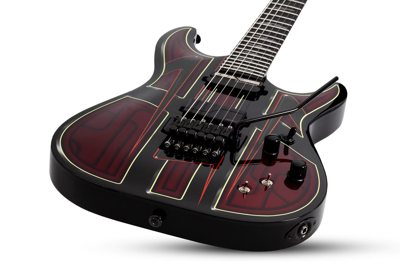 Shop the Schecter C-1 FR-S Przym Vespid Electric Guitar in Metallic Red (927) at Musician Madness. Sustainiac power, Floyd Rose stability, and fast shipping.