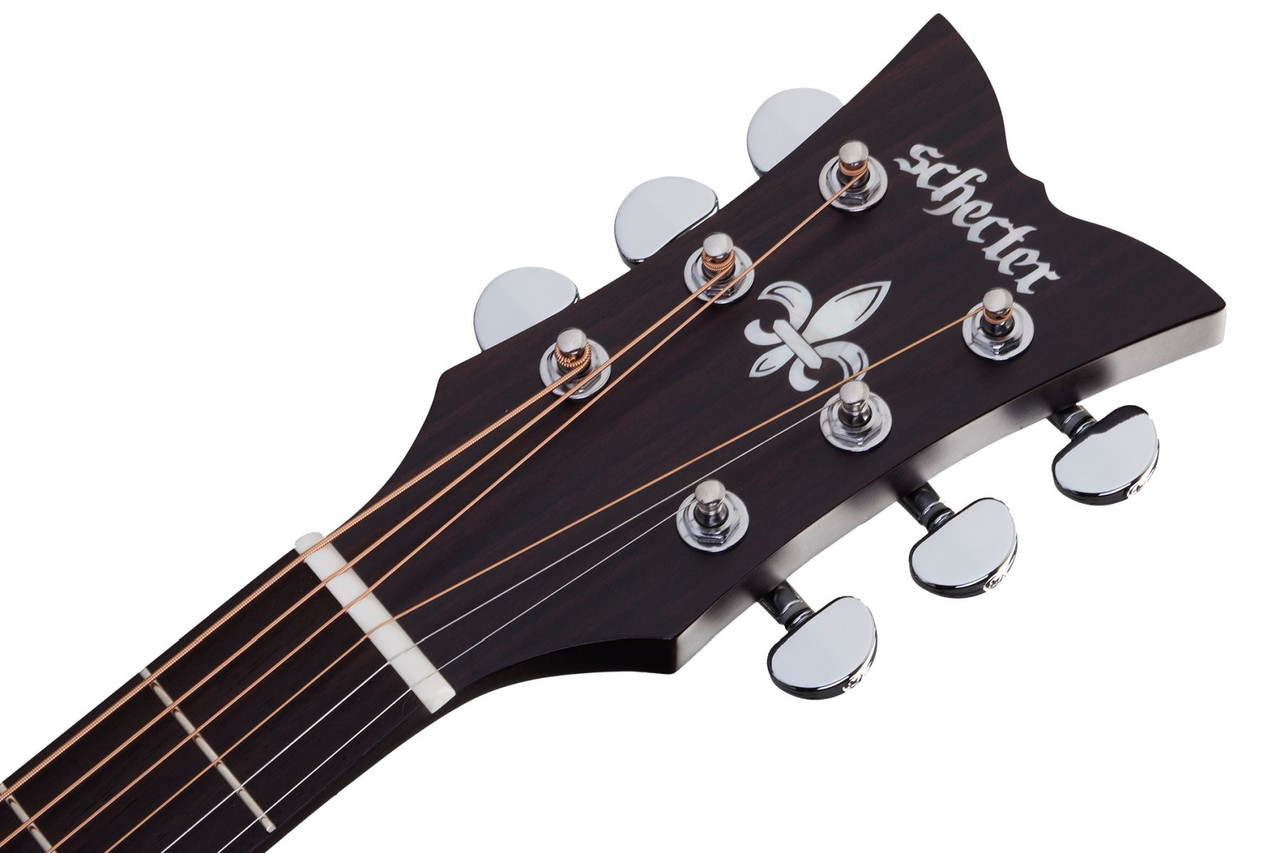 Schecter Deluxe Acoustic Electric Guitar - Satin See Thru Black (3716) | Musician Madness