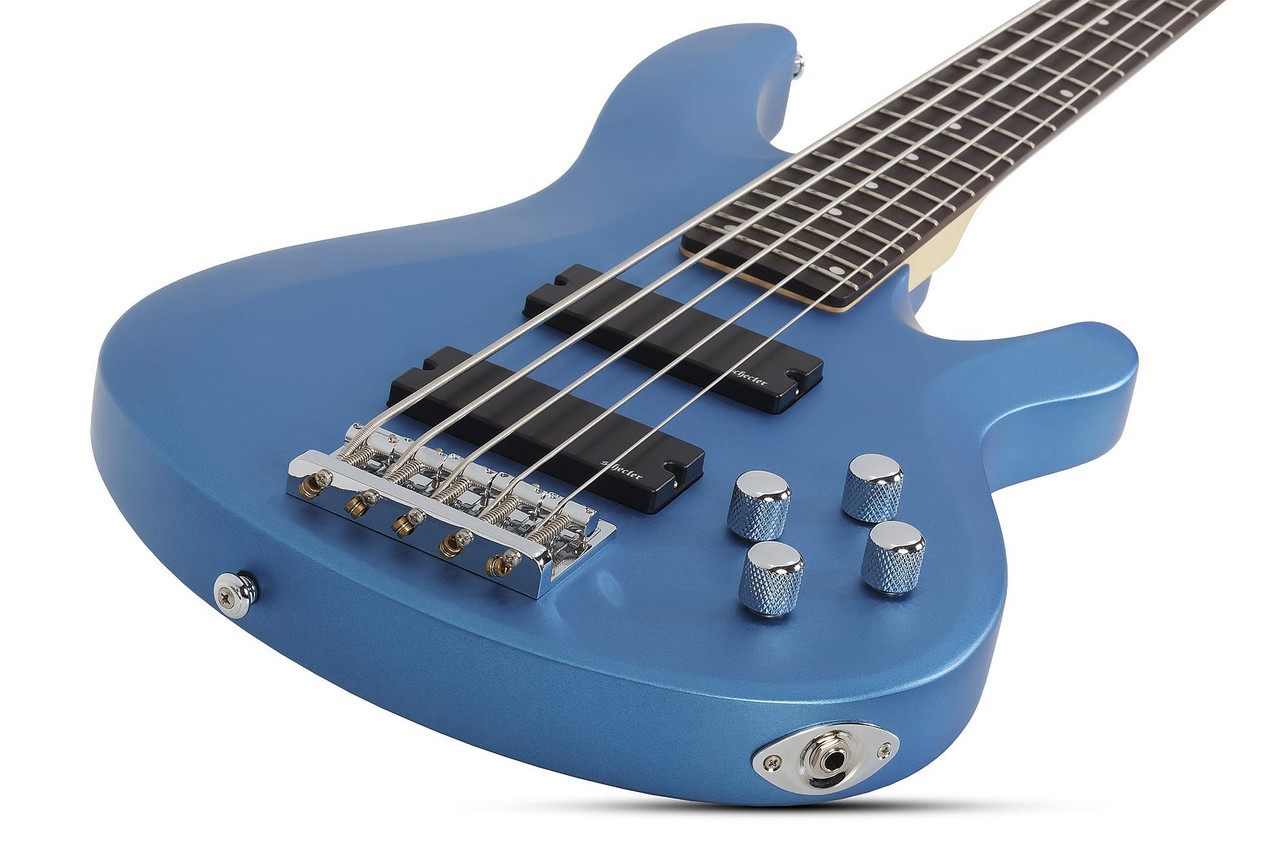 Schecter C-5 Deluxe Electric Bass - Satin Metallic Light Blue (588) | Musician Madness