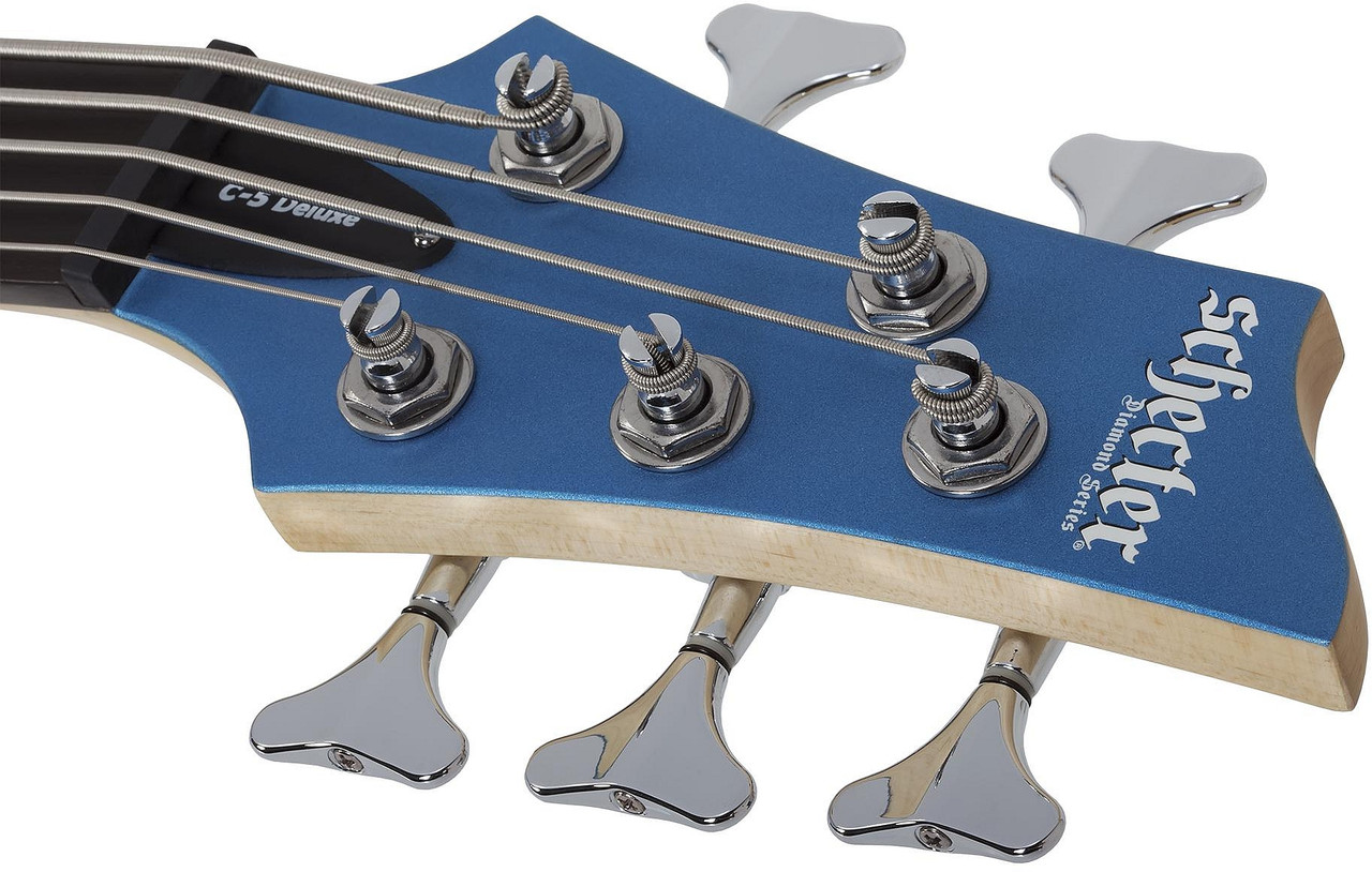 Schecter C-5 Deluxe Electric Bass - Satin Metallic Light Blue (588) | Musician Madness