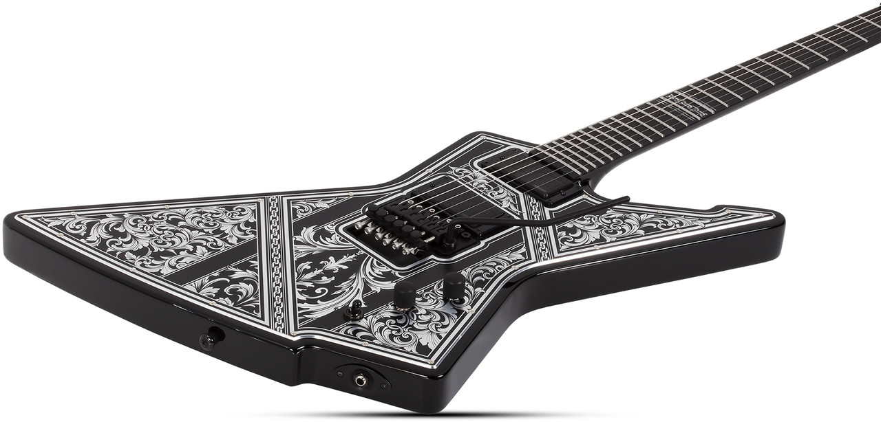 Schecter E-1 FR Przym Palladium Electric Guitar - Gloss Black (924) | Musician Madness