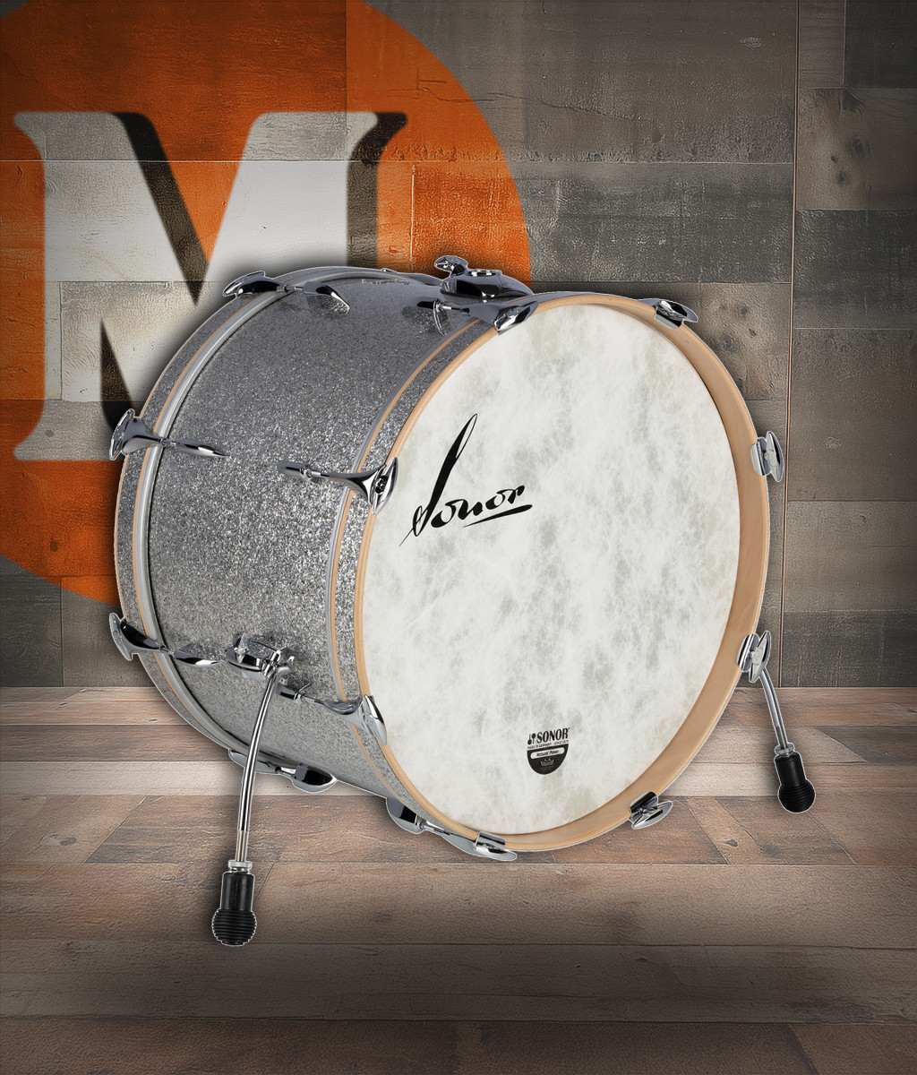 Shop the Sonor Vintage Series 22"x14" Bass Drum in Vintage Silver Glitter B-Stock (VT-2214-BDWM-VSG) at Musician Madness. Classic tone, premium build, great value.